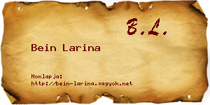 Bein Larina névjegykártya